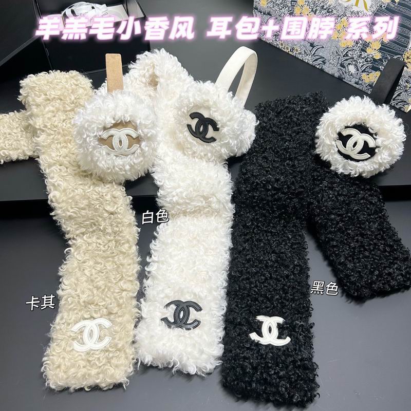 Chanel scarf earmuff dx24